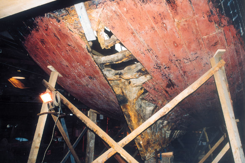 Restauration au chantier du Guip en 2000